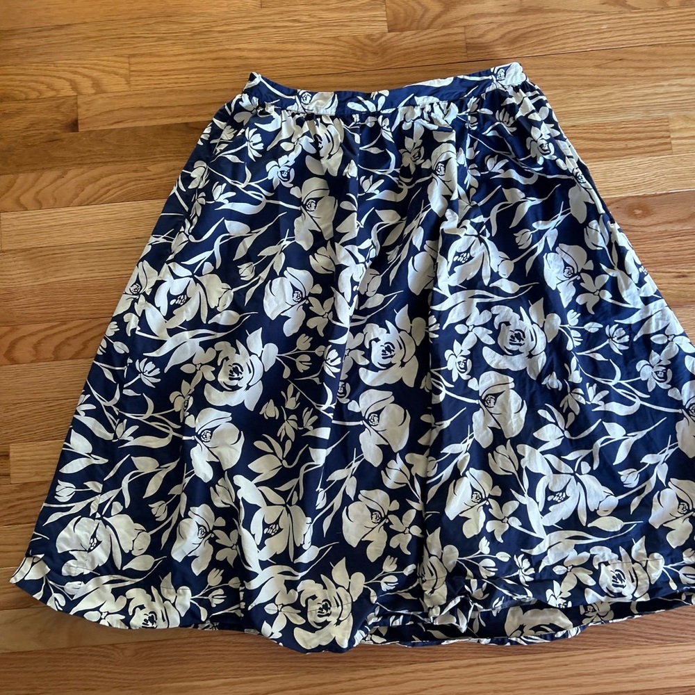 a new day Navy and White Floral Circle Skirt